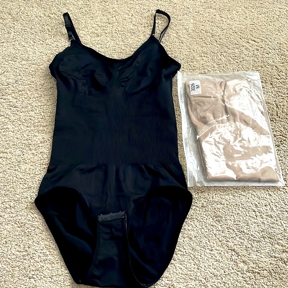 Black and Nude Shaping Bodysuit